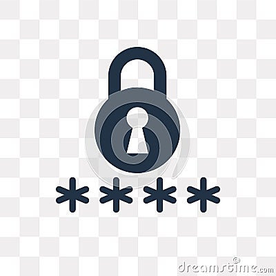 Password vector icon isolated on transparent background, Password transparency concept can be used web and mobile Vector Illustration