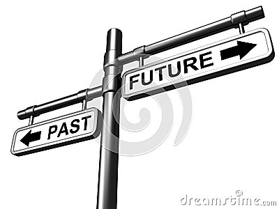 PAST and FUTURE road sign Stock Photo