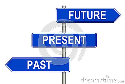 Past Present Future sign Stock Photo