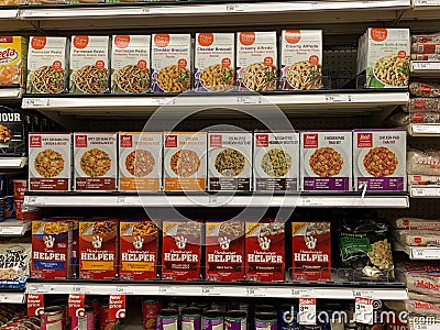 Pasta Aisle at Dollar Tree Editorial Stock Photo