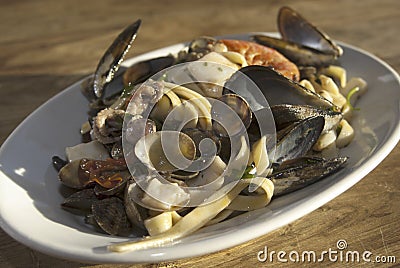 Pasta allo scoglio Stock Photo