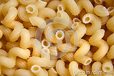 Pasta Cavatappi, closeup Uncooked durum wheat pasta Stock Photo