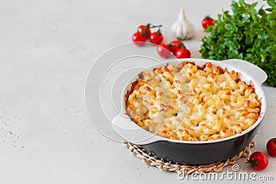 Pasta and Cheese Bake Stock Photo