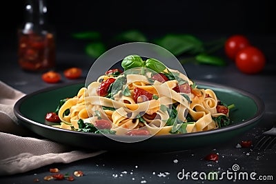 Pasta cheese food. Generate Ai Stock Photo