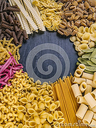 Pasta collection frame Stock Photo