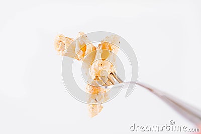 Pasta eaten with a fork Stock Photo