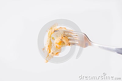 Penne with white cream sauce Stock Photo