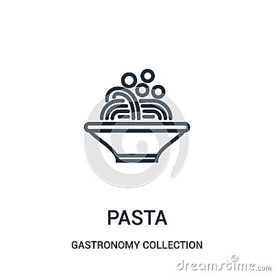 pasta icon vector from gastronomy collection collection. Thin line pasta outline icon vector illustration Vector Illustration