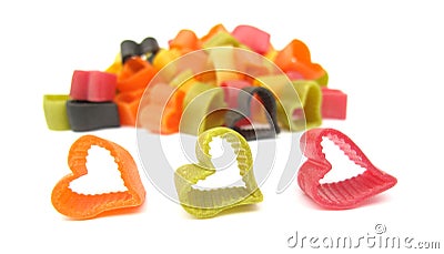 Pasta Italian heart shaped Stock Photo