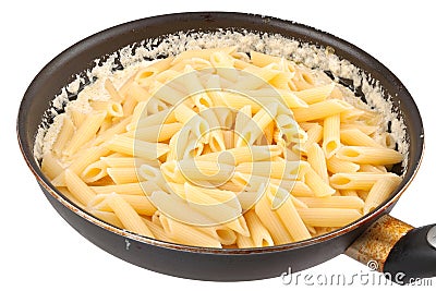 Pasta in a pan Stock Photo