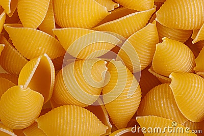 Pasta products in the form of a shell, texture Stock Photo
