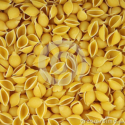 Pasta Shells Background Stock Photo