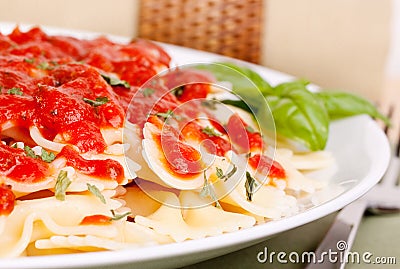 Pasta with tomato marinara Stock Photo