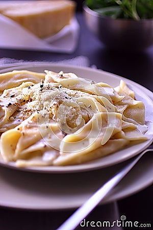 Pasta with vegetable sauce Stock Photo