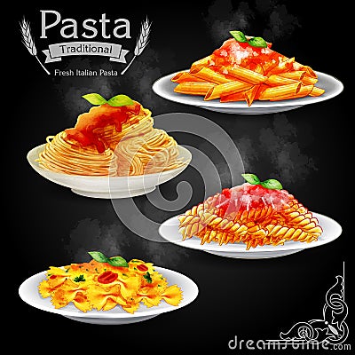 Pasta vintage Vector Illustration