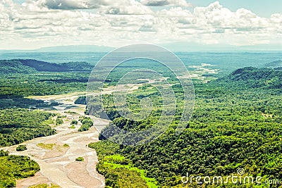 Pastaza River Basin Aerial Shot Stock Photo