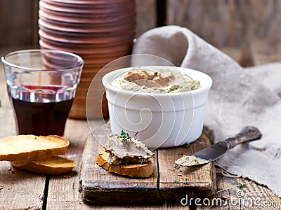 Paste from a chicken liver. Stock Photo