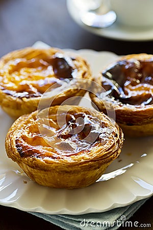 Pasteis de BelÃ©m, or Portuguese Custard Tarts Stock Photo