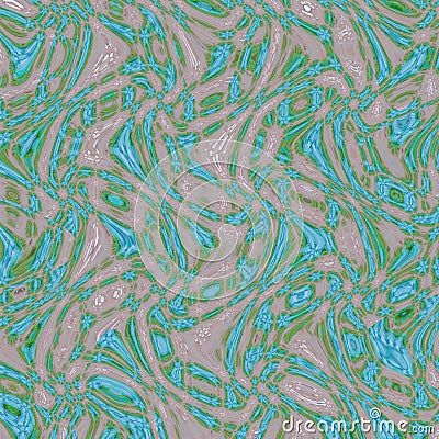 Pastel abstract backgroun with neon turquoise zigzag lines Stock Photo