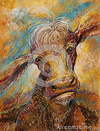 Cosmic cow art Stock Photo