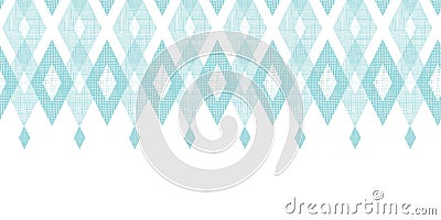 Pastel blue fabric ikat diamond horizontal Vector Illustration