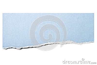 Pastel Blue Paper Tear Isolated Stock Photo