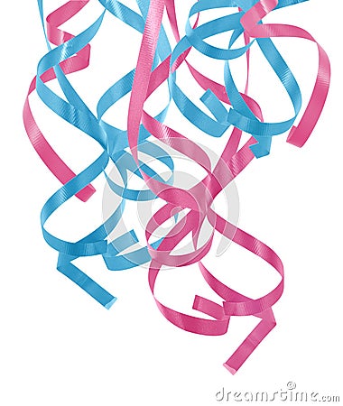 Pastel blue and pink ribbons Stock Photo