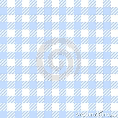 Pastel blue vichy pattern vector. Spring summer textured seamless light gingham background graphic for picnic blanket, oilcloth. Vector Illustration