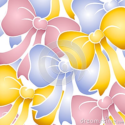 Pastel Bows Background Pattern Stock Photo