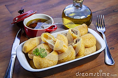 Pastel, Brazilian snack Stock Photo