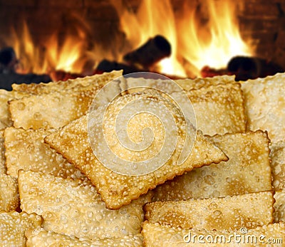 Pastel, Brazilian snack Traditional Brazilian pastry Stock Photo