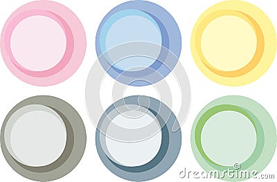 Pastel color circle labels Vector Illustration