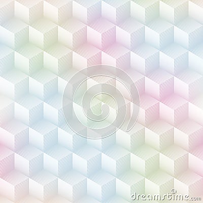 Pastel color cube seamless pattern Vector Illustration