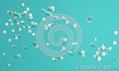 Pastel color medicine background, lovely pastel background 3d Stock Photo