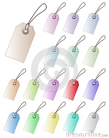 Tags labels vector set tag gift label vintage sale sales empty blank price prices string collection discount shop retail badge tag Vector Illustration
