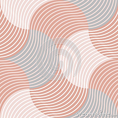 Pastel color 60s style geometric seamless pattern Vector Illustration