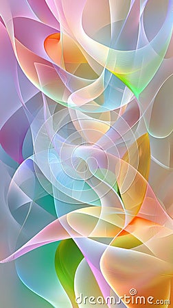 Pastel-colored abstract design featuring flowing lines and blending shapes, creating a captivating and dynamic Stock Photo