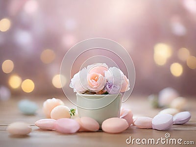 whimsical serenity: pastel shades in bokeh delight Stock Photo