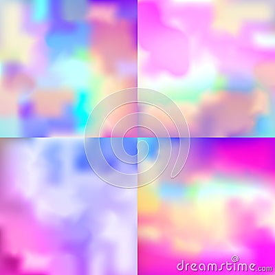 Pastel Colored Hologram Wallpaper. Clouds in the Sky. Sunset Background. Abstract Pearl Texture Vector Illustration