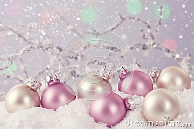 Pastel colored ornaments Stock Photo