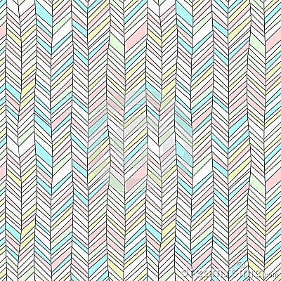 Pastel colored textured chevron ornament geometric abstract seamless pattern, vector Vector Illustration