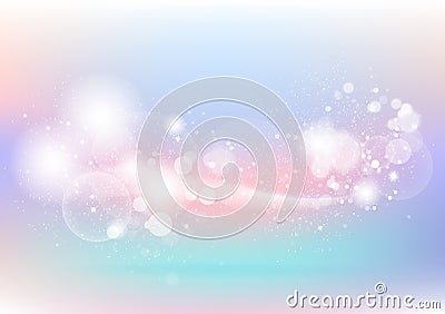 Pastel, colorful abstract background, bubbles, dust and particle Vector Illustration