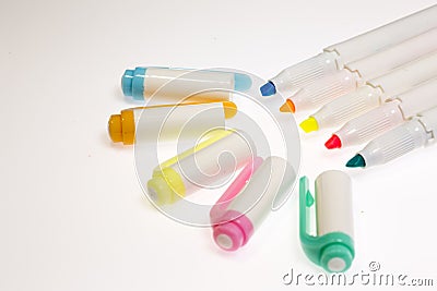 Pastel-Colors Highlighter Pens Stock Photo