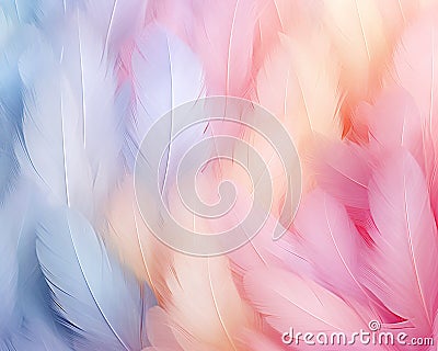 Pastel colour feather abstract background. Cartoon Illustration