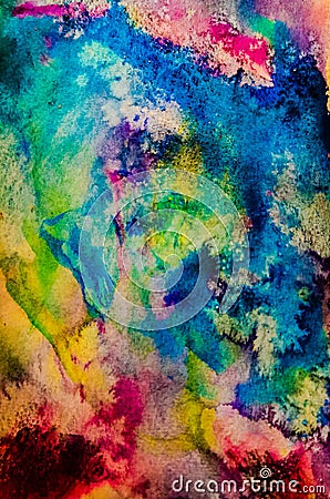 Pastel Colour Watercolor Salt Psychedelic Art Stock Photo