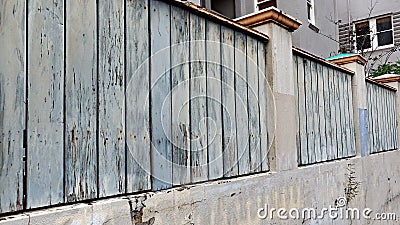 A Pastel Coloured House Wall Stock Photo