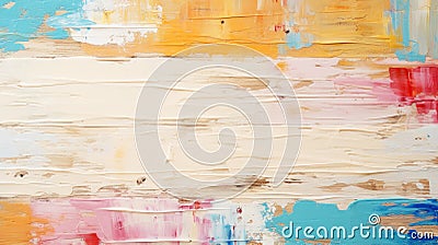 Pastel colourful painted wooden texture background. Light colour palette. Generative AI Stock Photo