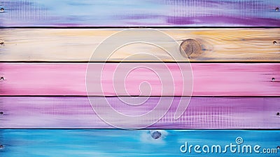 Pastel colourful painted wooden texture background. Light colour palette. Generative AI Stock Photo