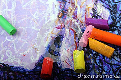 Pastel crayon Stock Photo