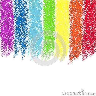 Pastel crayon painted rainbow, image Vector Illustration